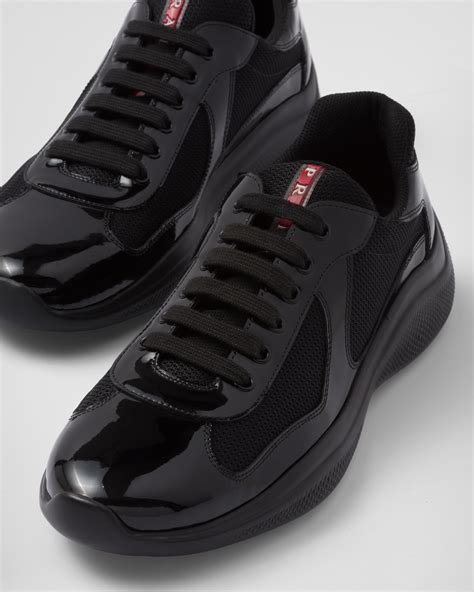 Prada America's Cup Patent Leather And Bike Fabric Sneakers